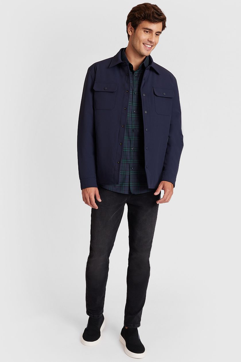 Jaqueta Overshirt Sarjada Liquid Repeller Marinho