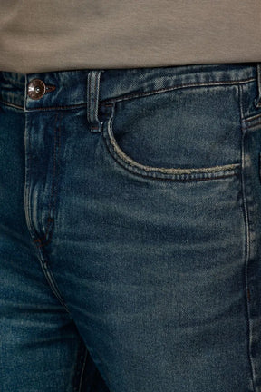 Calça Jeans Slim Eco Dirty Escura Azul Escuro