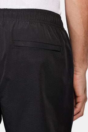 Shorts de Elástico Liso Maquinetado Preto