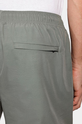 Shorts de Elástico Liso Maquinetado Verde Folha Seca