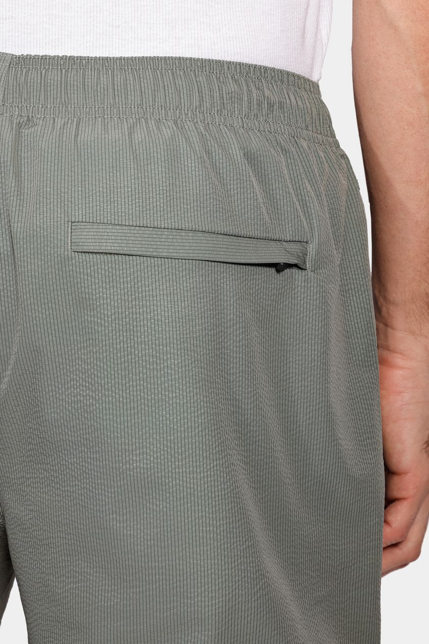 Shorts de Elástico Liso Maquinetado Verde Folha Seca