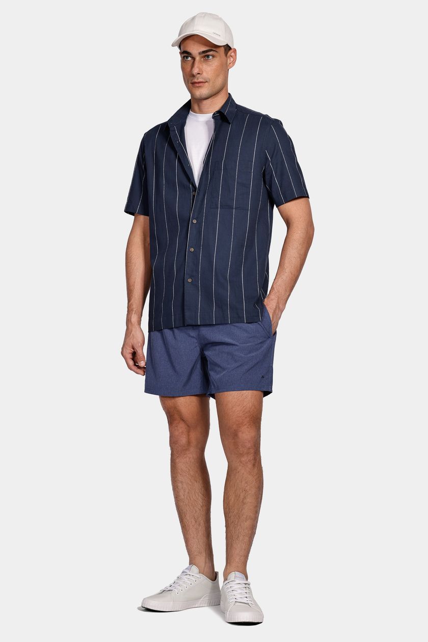 Shorts de Elástico Mescla Color Índigo