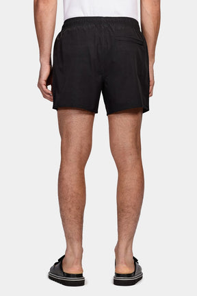 Shorts de Elástico Liso Maquinetado Preto