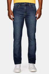 Calça Jeans Slim Super Power Dirty Azul Médio