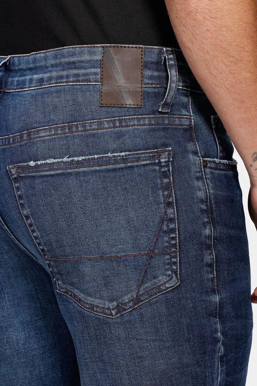 CALÇA JEANS SKINNY FLEX AND DRY RESIN AZUL ESCURO
