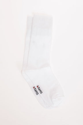 Meia Cano Longo Tencel Branco Com Preto